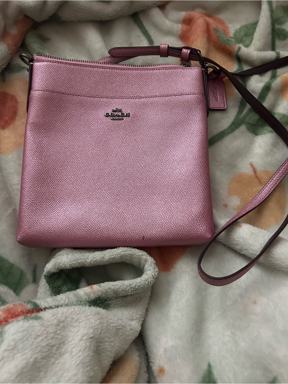 Coach Metallic Pink Leather Crossbody